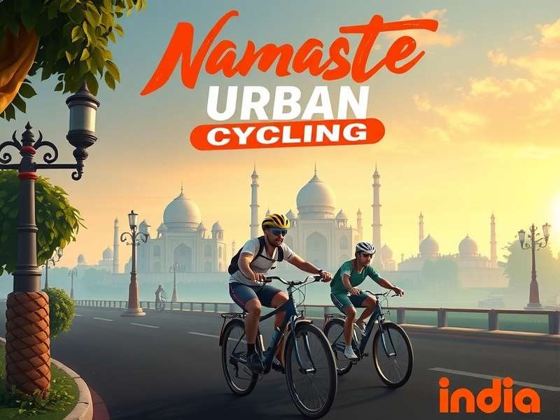 Namaste Urban Cycling game cover showing Indian cityscape